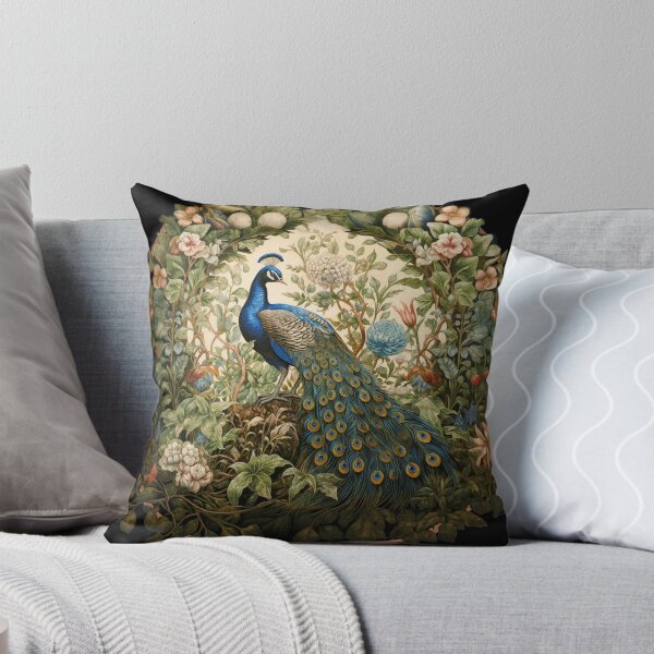 Item preview, Beautiful Peacock in William Morris Style Garden designed and sold by AntiqueImages.