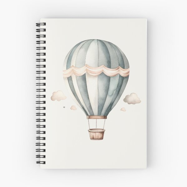Item preview, Vintage Watercolor Blue and Cream Hot Air Balloon designed and sold by JozaneHouse.