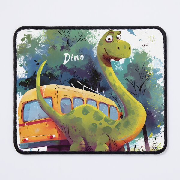 Item preview, Cheerful Dinosaur School Bus Adventure" designed and sold by inkArtistryfine.
