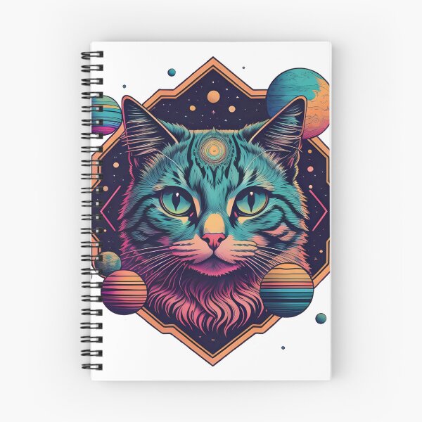 Item preview, Celestial Cat with Planets Cyberpunk Art designed and sold by Qlutique.