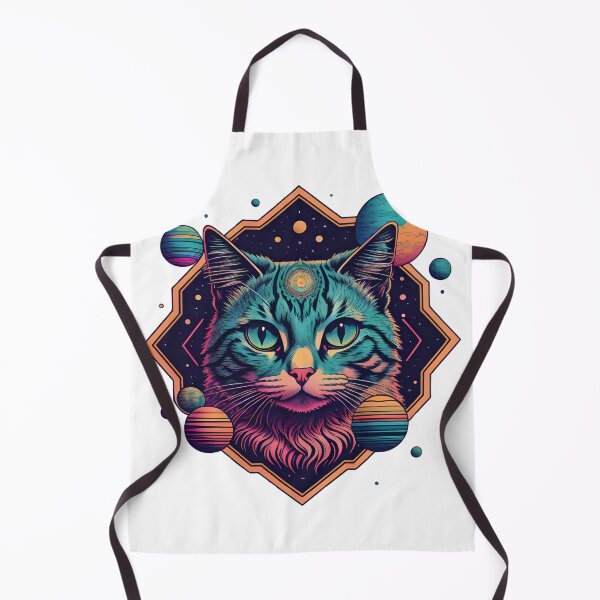 Item preview, Celestial Cat with Planets Cyberpunk Art designed and sold by Qlutique.