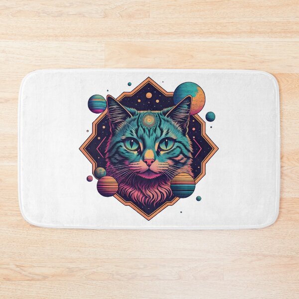 Item preview, Celestial Cat with Planets Cyberpunk Art designed and sold by Qlutique.