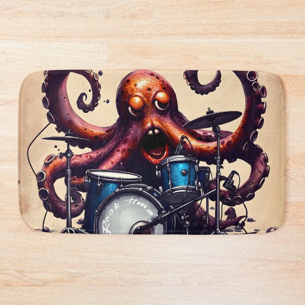 Item preview, Octopus Drummer Concert Illustration" designed and sold by inkArtistryfine.