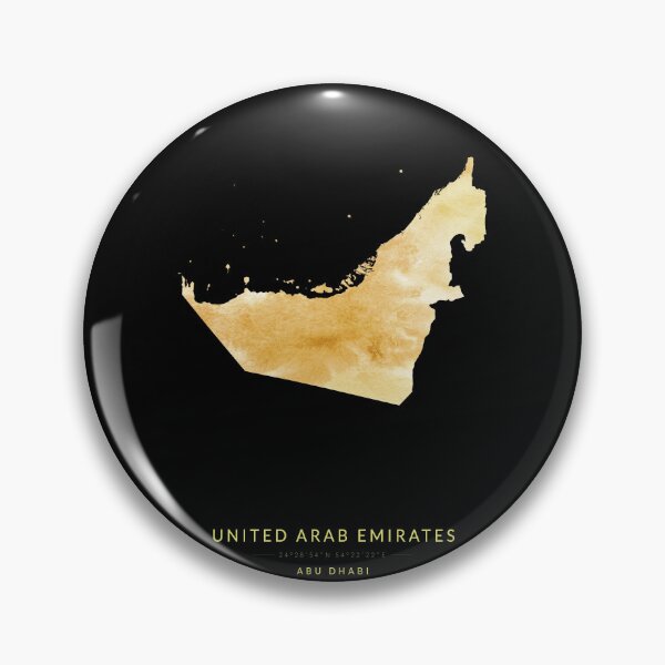 Item preview, United Arab Emirates map in gold color designed and sold by Jerhus.