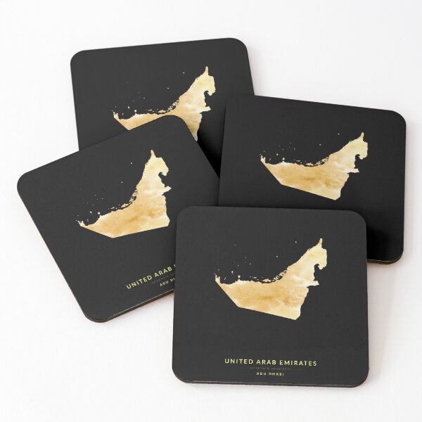 Item preview, United Arab Emirates map in gold color designed and sold by Jerhus.