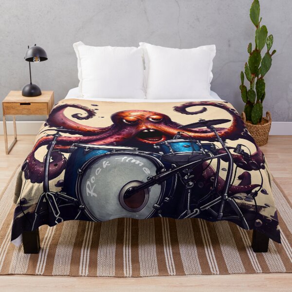Item preview, Octopus Drummer Concert Illustration" designed and sold by inkArtistryfine.