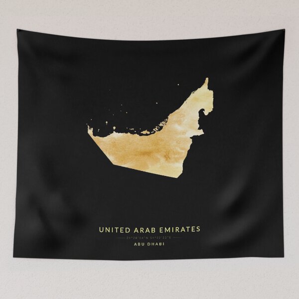 Item preview, United Arab Emirates map in gold color designed and sold by Jerhus.