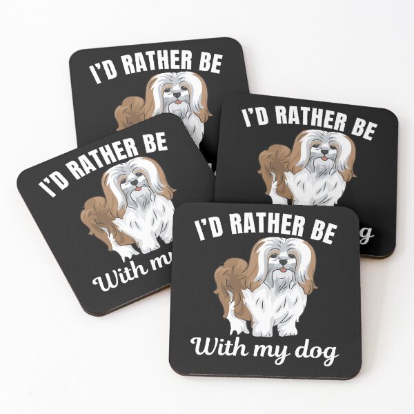 Item preview, I'd rather be with my dog, funny lhasa apso breed owners or lovers saying  designed and sold by NBSStore.