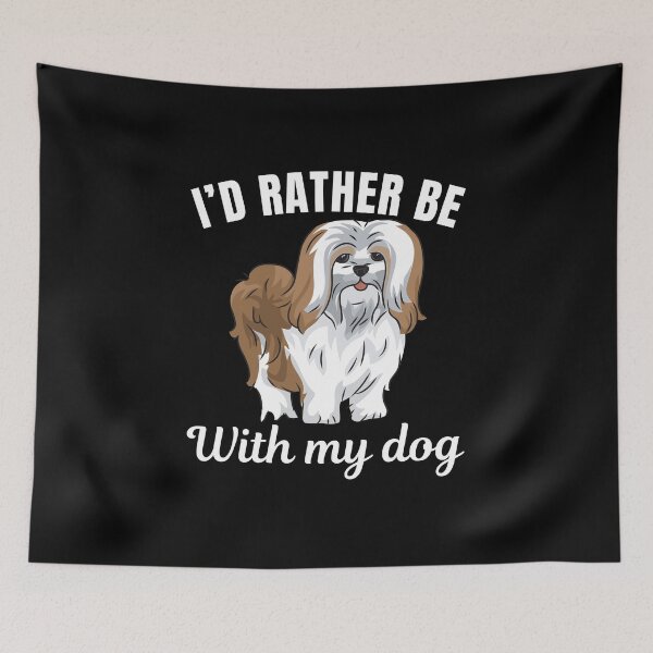 Item preview, I'd rather be with my dog, funny lhasa apso breed owners or lovers saying  designed and sold by NBSStore.