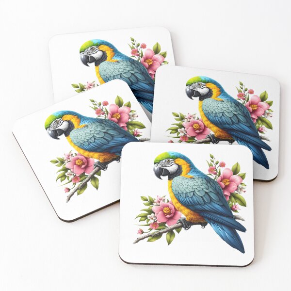 Item preview, A beautiful parrot rests on a branch designed and sold by CreativeSparkzz.