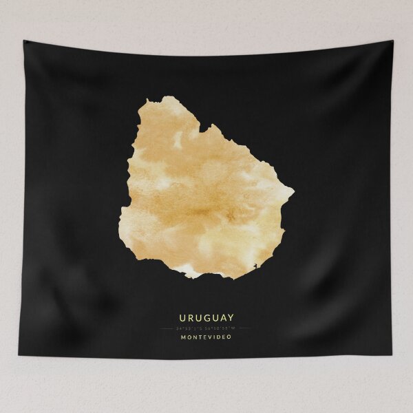 Item preview, Uruguay map in gold color designed and sold by Jerhus.