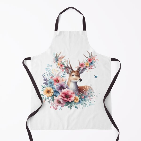 Item preview, A beautiful deer with beautiful colorful flowers designed and sold by CreativeSparkzz.