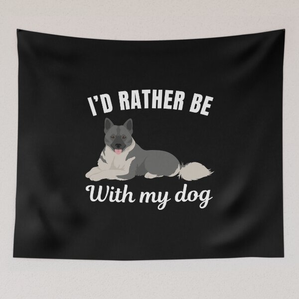 Item preview, I'd rather be with my dog, funny norwegian elkhound breed owners or lovers saying  designed and sold by NBSStore.