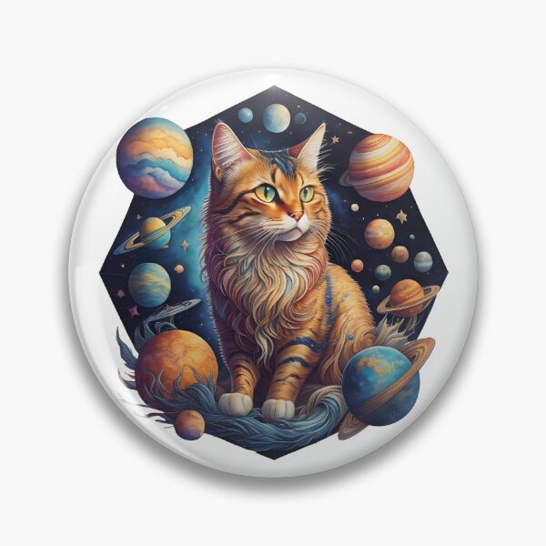 Item preview, Celestial Cat with Planets designed and sold by Qlutique.