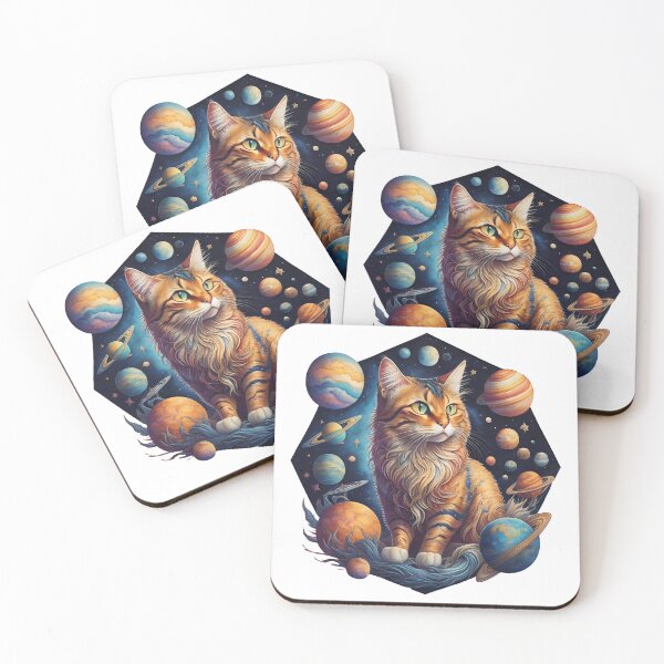 Item preview, Celestial Cat with Planets designed and sold by Qlutique.