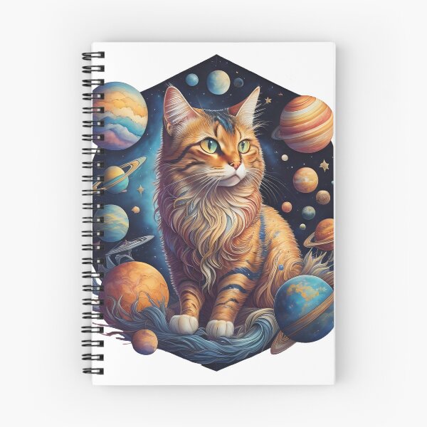 Item preview, Celestial Cat with Planets designed and sold by Qlutique.