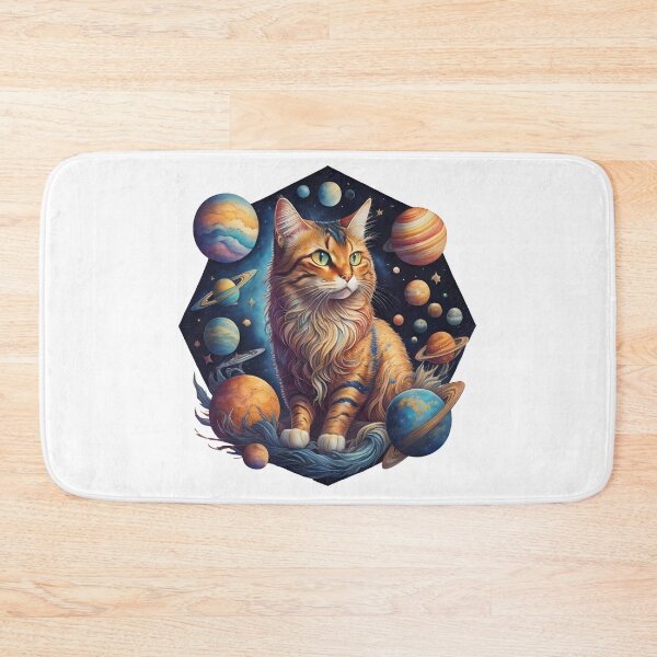 Item preview, Celestial Cat with Planets designed and sold by Qlutique.
