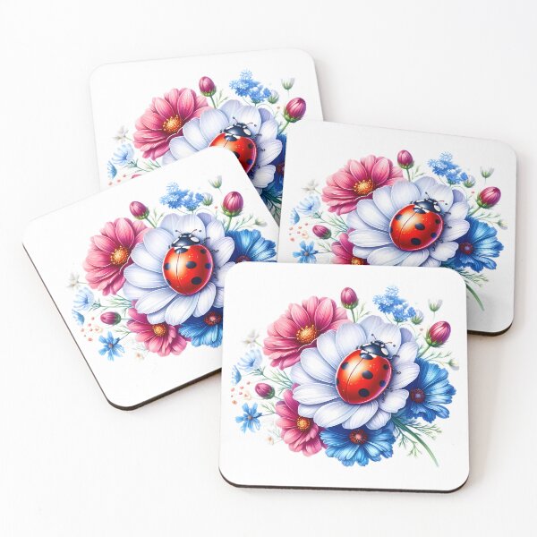 Item preview, A ladybug on beautiful flowers designed and sold by CreativeSparkzz.