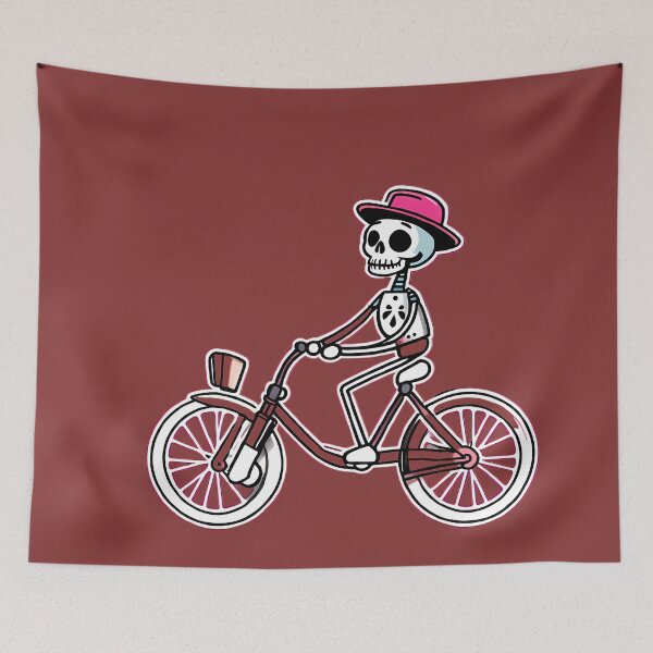 Item preview, Funny skeleton on a bicycle  designed and sold by WATERDUST.