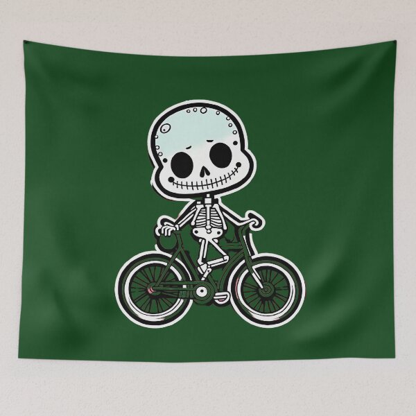 Item preview, Funny skeleton on a bicycle  designed and sold by WATERDUST.