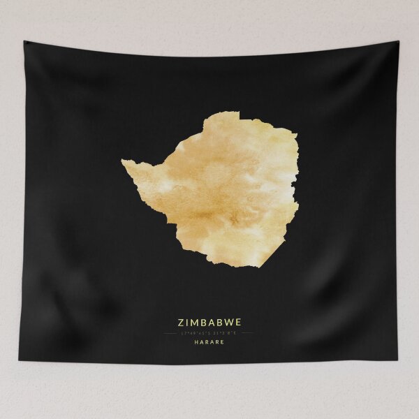 Item preview, Zimbabwe map in gold color designed and sold by Jerhus.