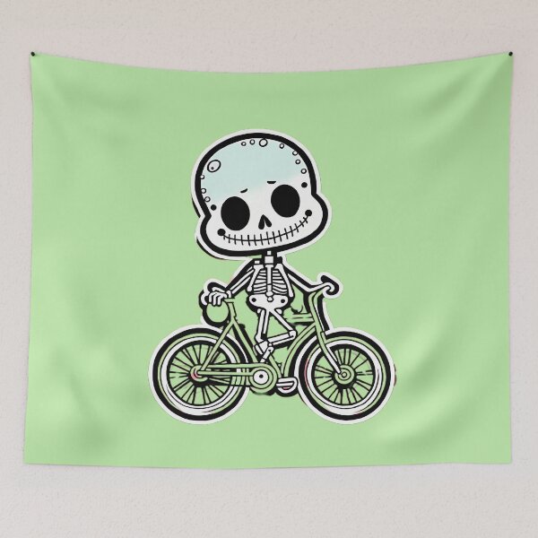 Item preview, Funny skeleton on a bicycle  designed and sold by WATERDUST.