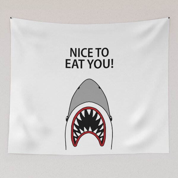 Item preview, Nice to Eat You Scary Cartoon Shark designed and sold by Scat the cat.