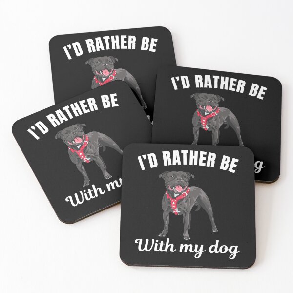 Item preview, I'd rather be with my dog, funny staffordshire bull terrier owners or lovers saying  designed and sold by NBSStore.
