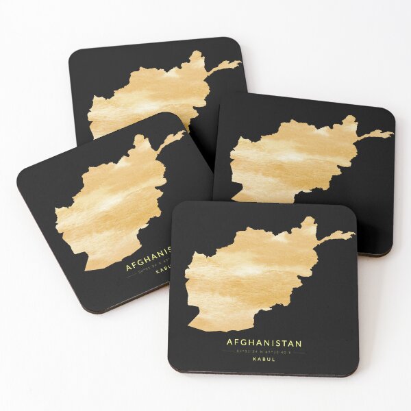 Item preview, Afghanistan map in gold color designed and sold by Jerhus.