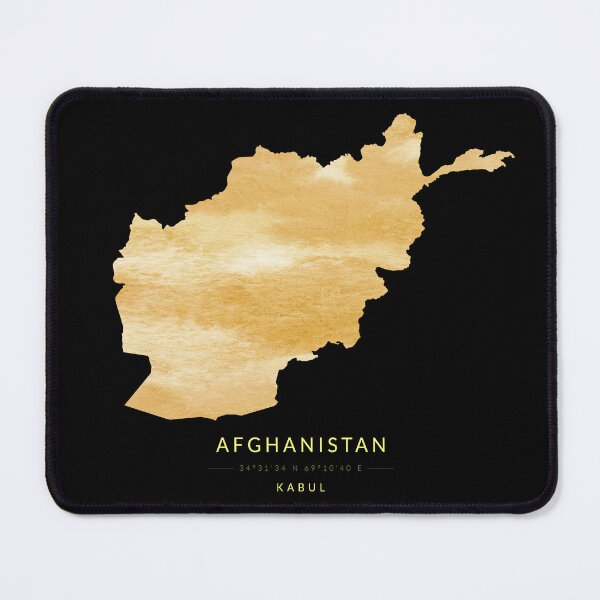 Item preview, Afghanistan map in gold color designed and sold by Jerhus.