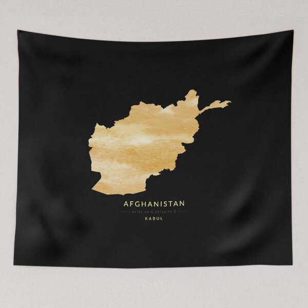 Item preview, Afghanistan map in gold color designed and sold by Jerhus.