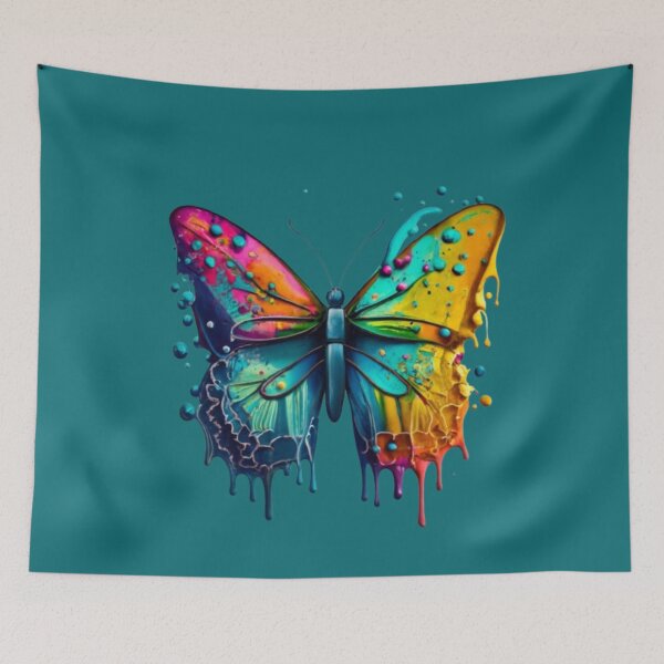 Item preview, vibrant butterfly oil artwork designed and sold by ksfashionideas.