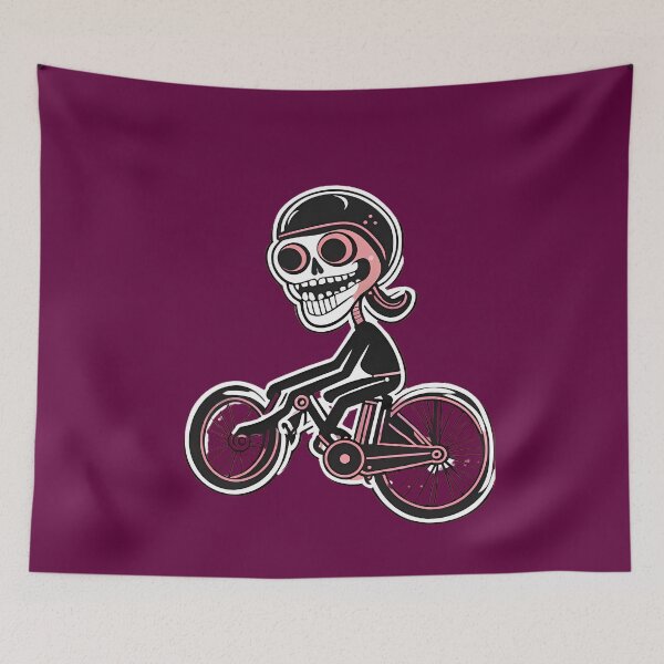 Item preview, Funny skeleton on a bicycle  designed and sold by WATERDUST.