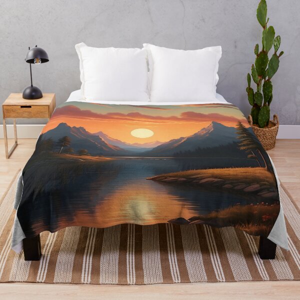 Item preview, Sunset mountains lake designed and sold by AfterWork..