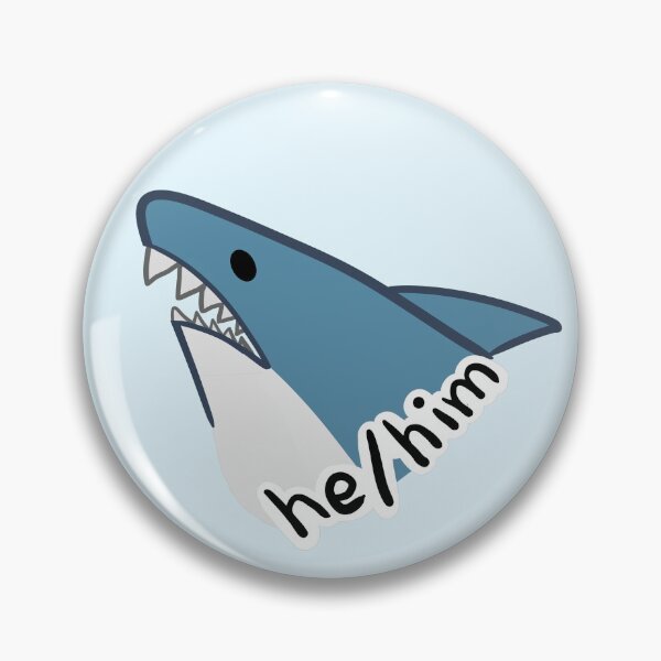 Item preview, He/him pronouns shark designed and sold by hellenjellen.