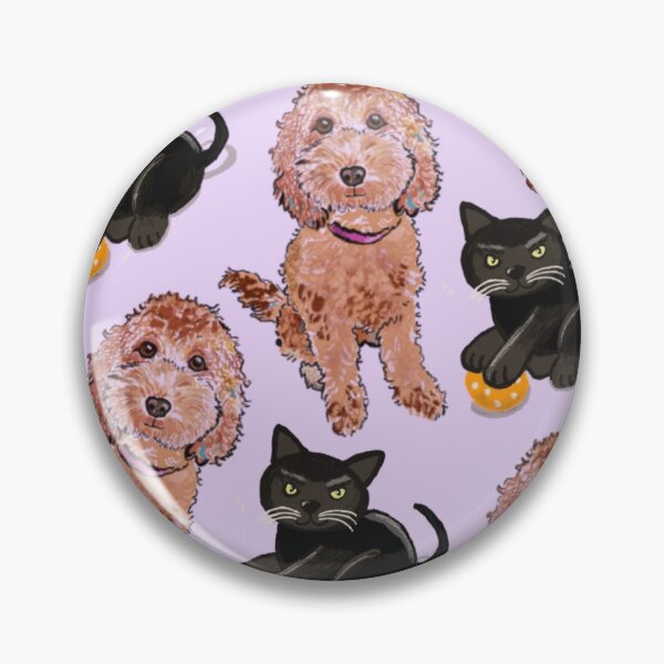 Item preview, Cute cockapoo dog and cheeky black cat designed and sold by mazarte.