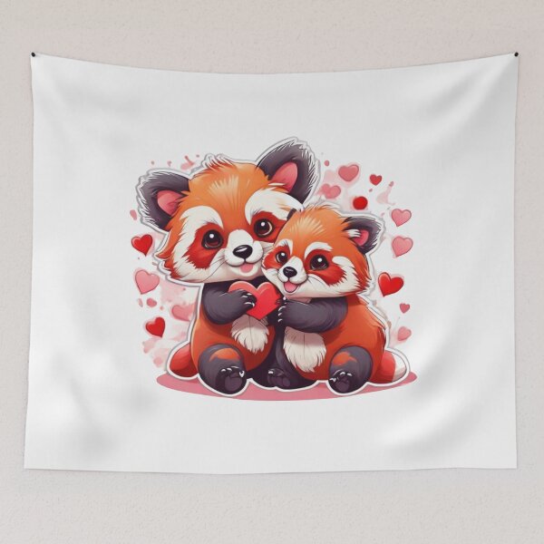 Item preview, Red Pandas Valentine, Red Pandas Hearts designed and sold by Krieghorn.