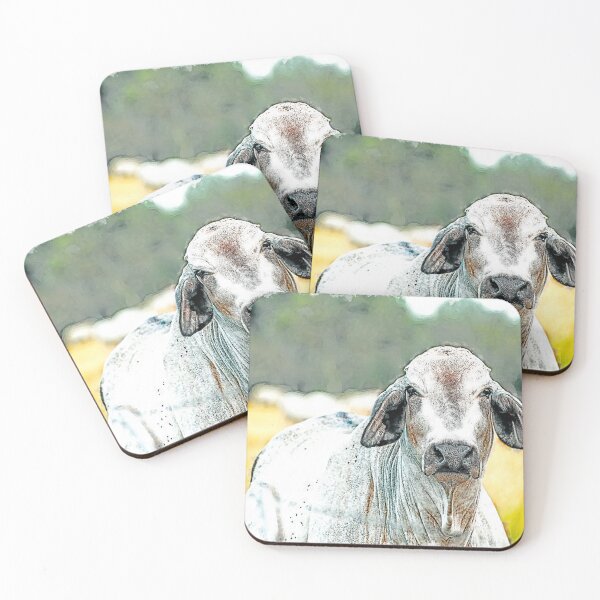 Item preview, Digital watercolor of brahma cow  designed and sold by noblephoto.