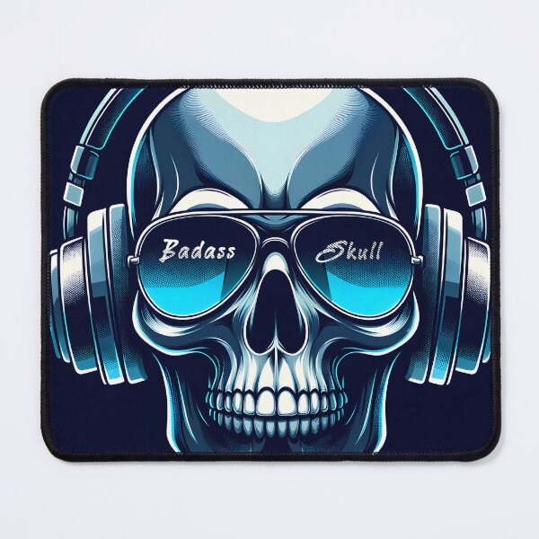 Item preview, Skull with Headphones Neon Art designed and sold by inkArtistryfine.