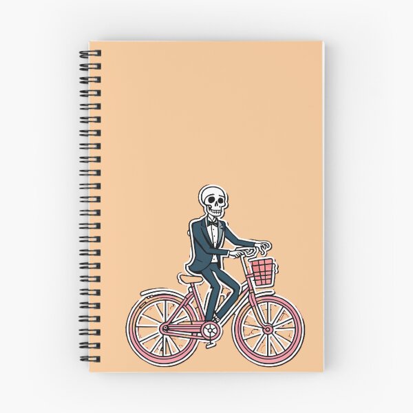 Item preview, skeleton on a bicycle cartoon designed and sold by WATERDUST.
