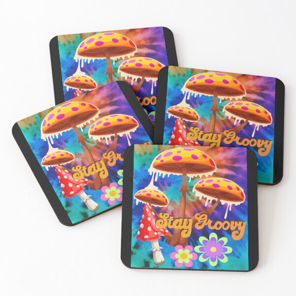 Item preview, Stay Groovy Psychedelic Mushrooms With Flowers Colorful Design designed and sold by EarthArtDesigns.