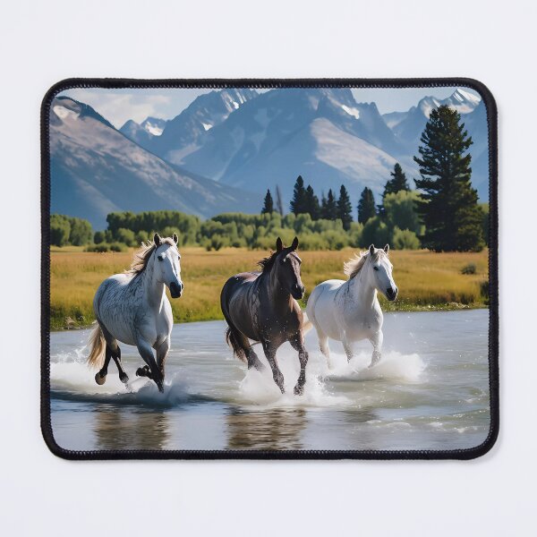 Item preview, Horses running the the stream at the Grand Tetons designed and sold by Kristylynn757.
