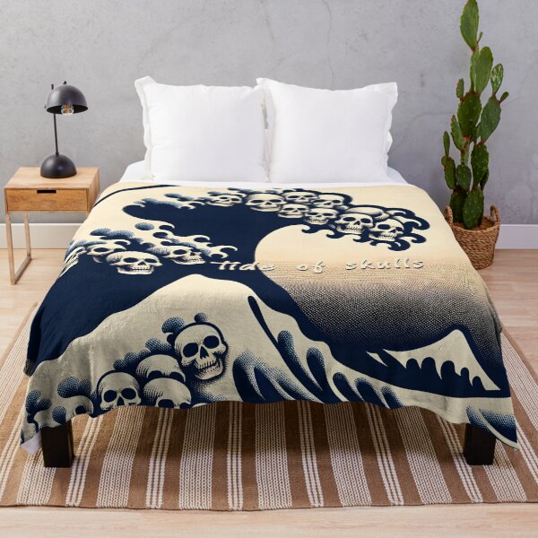 Item preview, Skull Wave Monochrome Art designed and sold by inkArtistryfine.