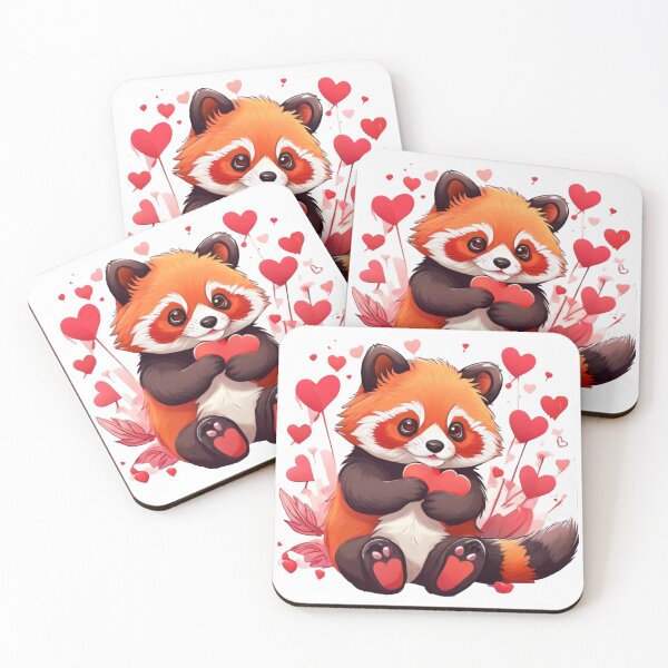 Item preview, Red Panda Valentine, Red Panda Hearts designed and sold by Krieghorn.