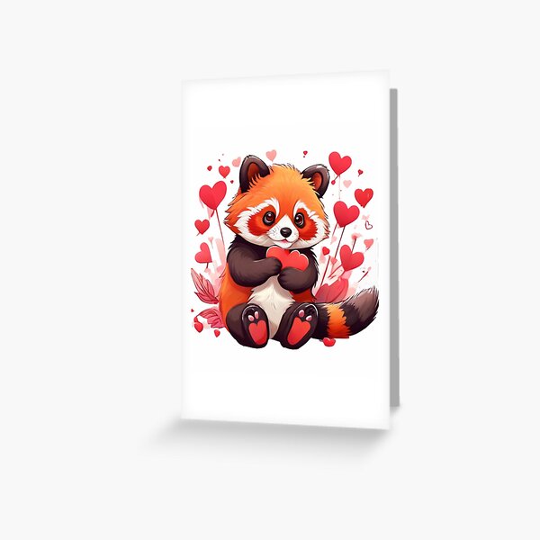 Item preview, Red Panda Valentine, Red Panda Hearts designed and sold by Krieghorn.