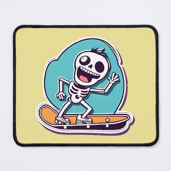 Item preview, funny skeleton on a skate board designed and sold by WATERDUST.