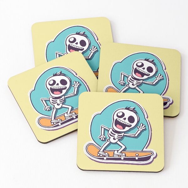Item preview, funny skeleton on a skate board designed and sold by WATERDUST.