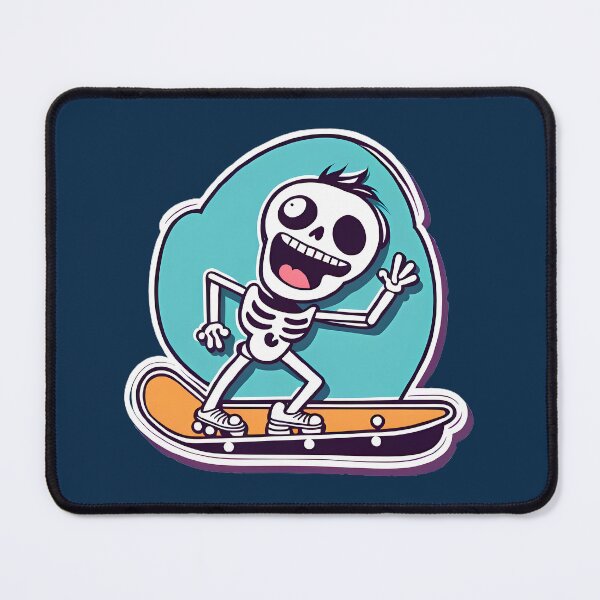 Item preview, funny skeleton on a skate board designed and sold by WATERDUST.