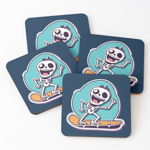 Item preview, funny skeleton on a skate board designed and sold by WATERDUST.