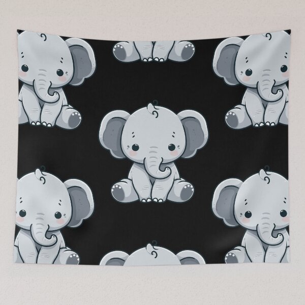 Item preview, Playful Elephant Cartoon designed and sold by ArtfulWeave.